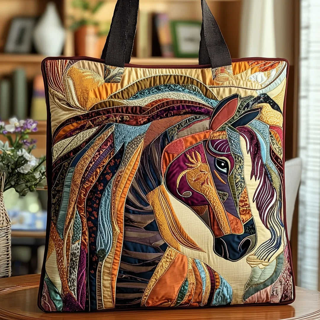 Handcrafted Tote Bag – Multicoloured Mosaic Horse