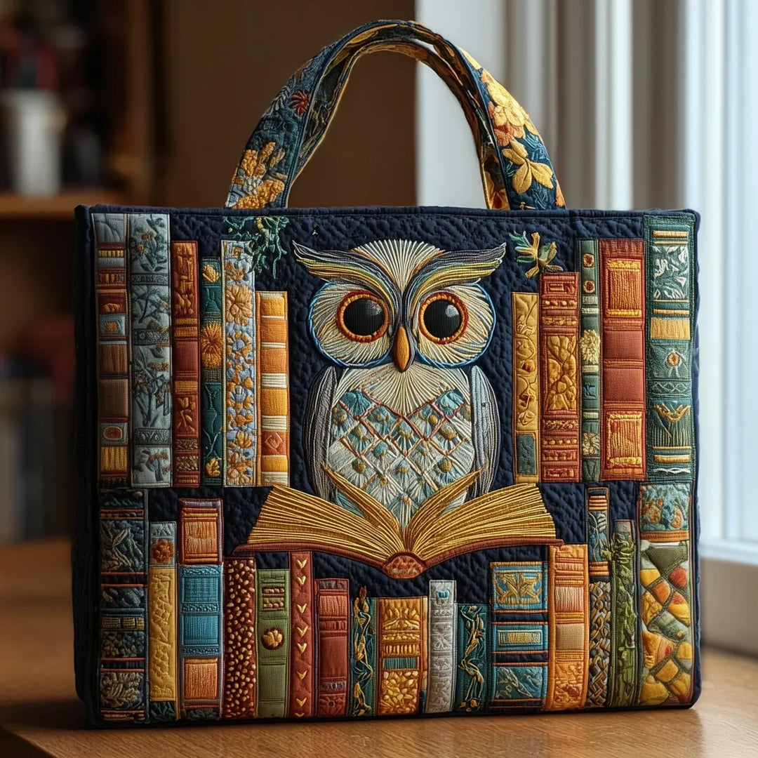 Handcrafted Tote Bag – Owl and Antique Books