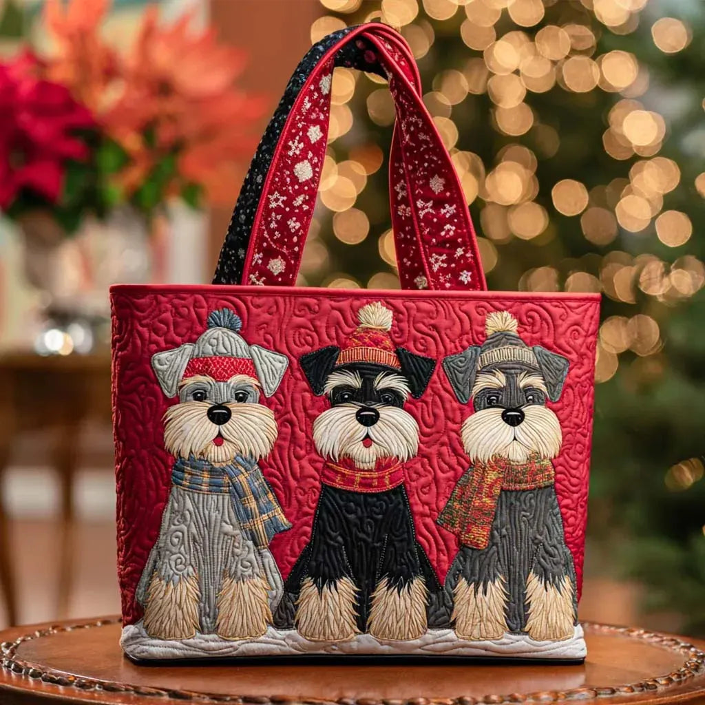 Handcrafted Tote Bag – Schnauzer Trio