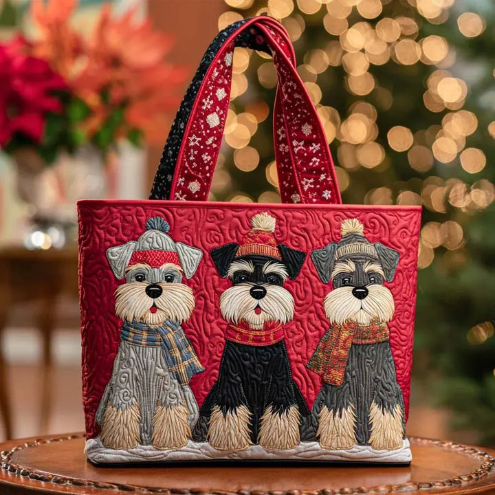 Handcrafted Tote Bag – Schnauzer Trio