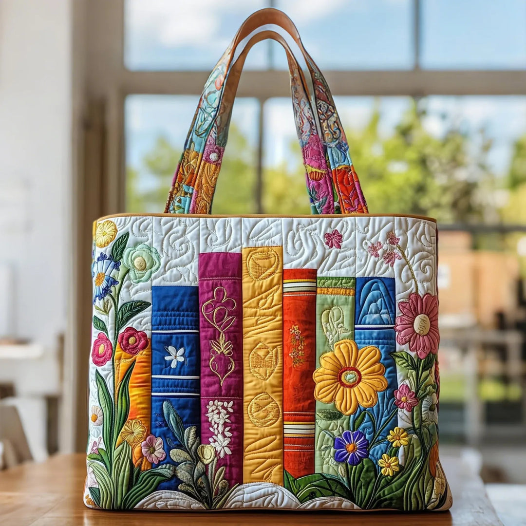 Handcrafted Tote Bag – Floral Library