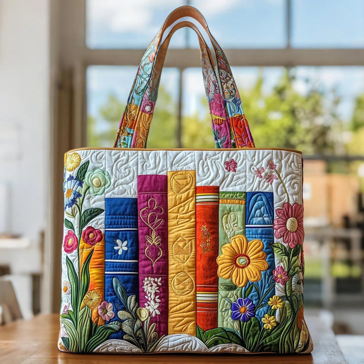 Handcrafted Tote Bag – Floral Library