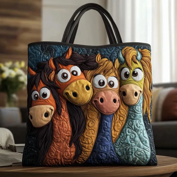 Handcrafted Tote Bag – Playful Ponies