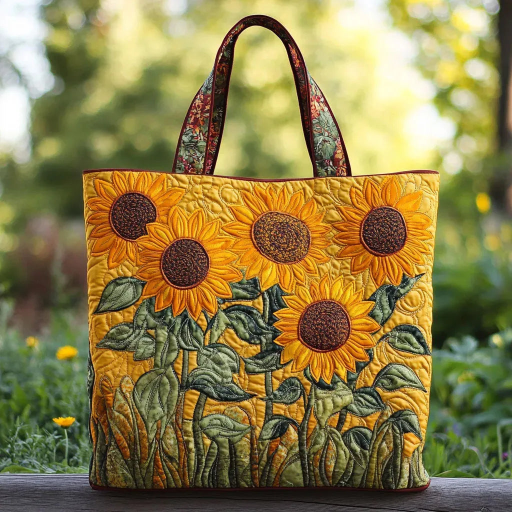 Classic Quilted Tote Bag – Sunflowers