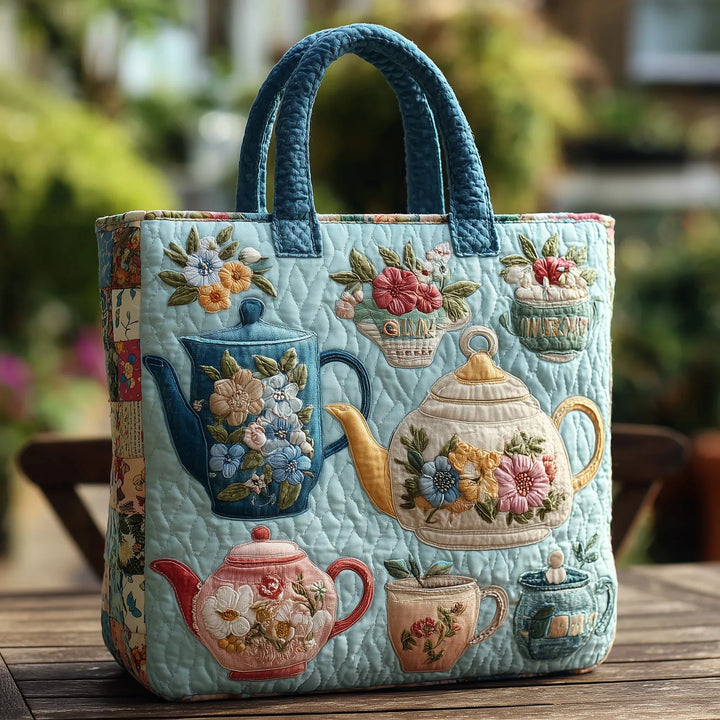 Quilted Tote Bag – Floral Pattern