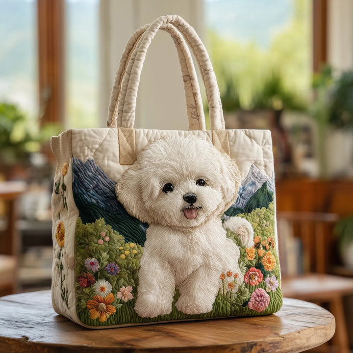 Handcrafted Quilted Tote Bag – Enchanted Dog