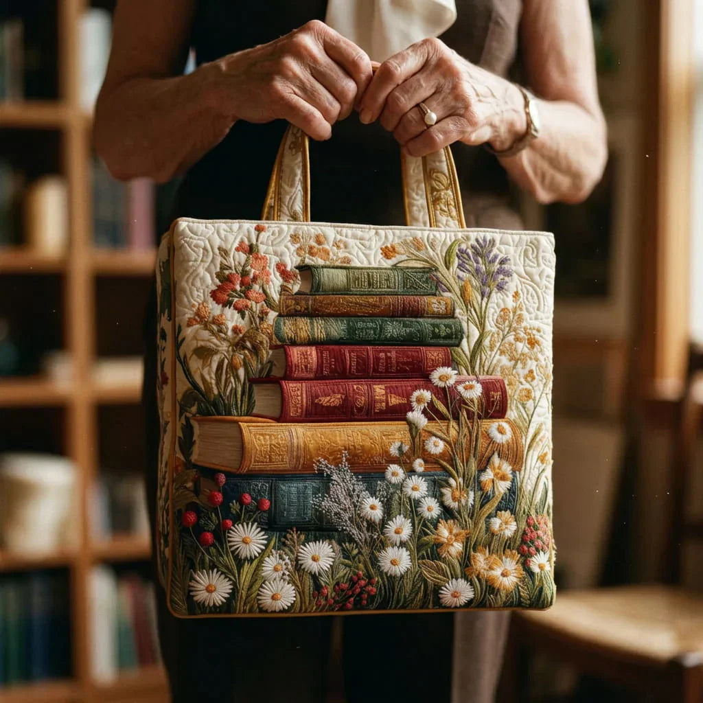 Handcrafted Quilted Tote Bag – Floral Pattern