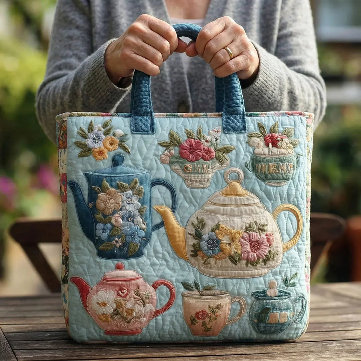 Quilted Tote Bag – Floral Pattern
