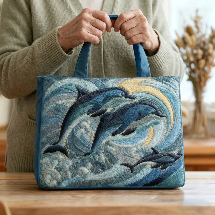 Handcrafted Tote Bag – Ocean Dolphin