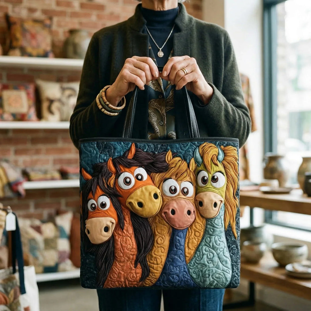 Handcrafted Tote Bag – Playful Ponies