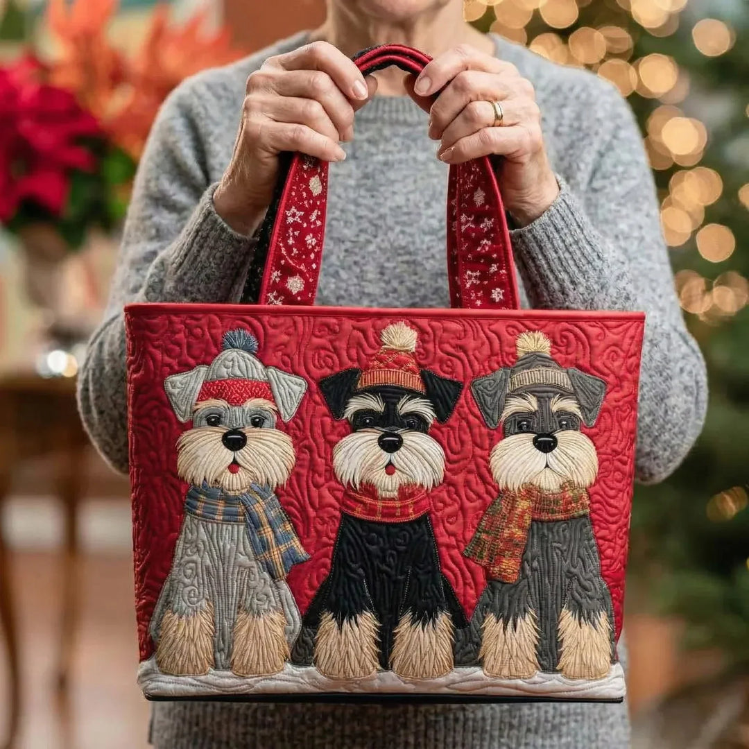 Handcrafted Tote Bag – Schnauzer Trio