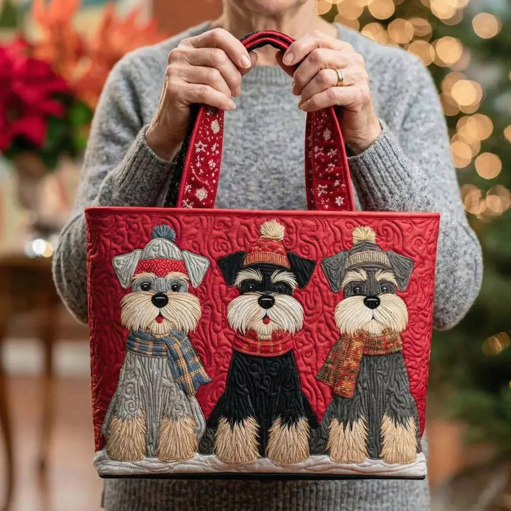 Handcrafted Tote Bag – Schnauzer Trio